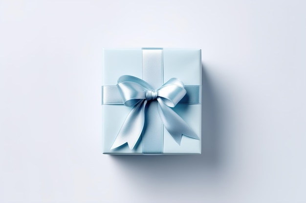 Light blue gift box with bow