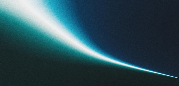 写真 水色に光る抽象的な光線スポットライト波暗い粒子の粗い背景ブラック ノイズ テクスチャ バナー