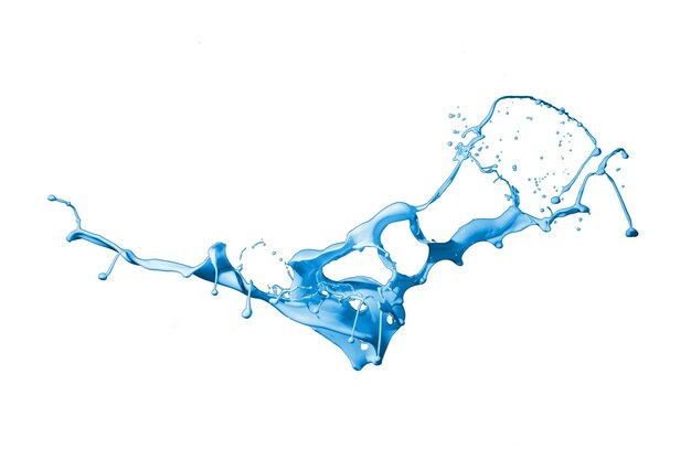 Light blue paint splash isolated on white background