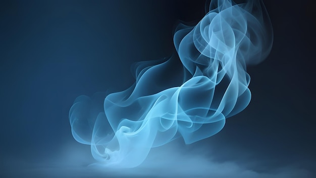 Light blue smoke dark background mysterious magic surprise blurred magical abstract