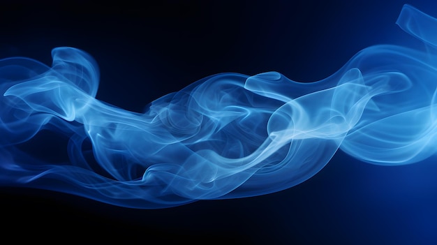 Light blue smoke isolated on black background