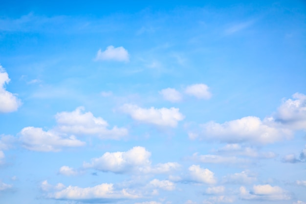 Light blue summer sky with small heap clouds - background with space for your own text