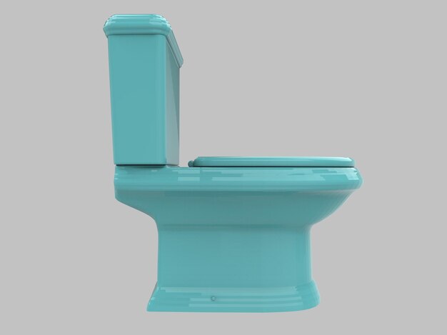 Light blue toilet wc illustration 3d