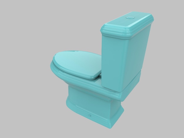 Light blue toilet wc illustration 3d