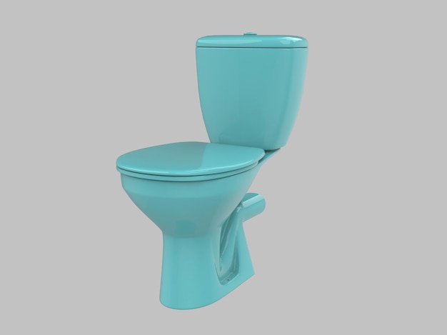 Light blue toilet wc illustration 3d