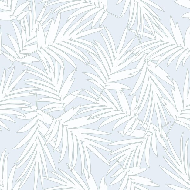 Light blue tropical seamless pattern with palm leave Botanic textile pattern design Elegant tropical