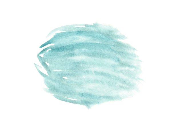 Photo light blue watercolor stain on white background