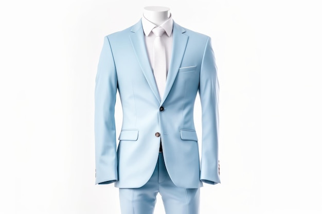 Голубой свадебный модный костюм Generate Ai