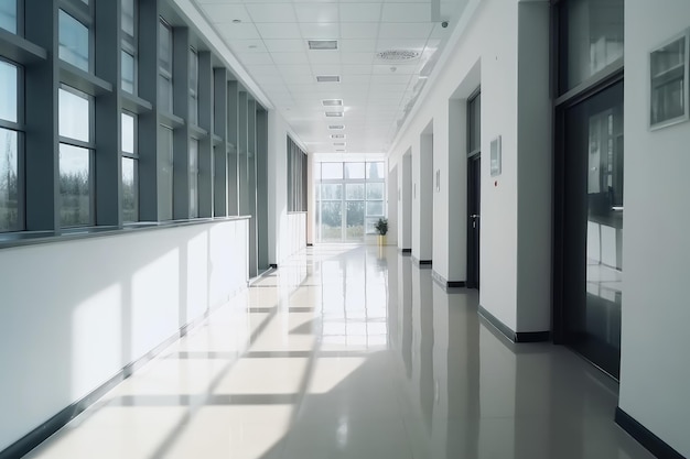 Photo light blurred background the hall of an office