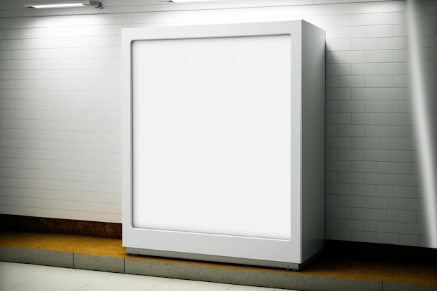 Foto light box display met witte lege ruimte voor reclame, subway mock-up design