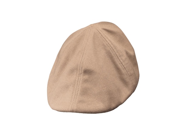 사진 ⁇ 색 배경에 고립된 밝은 갈색 아스코트 모자