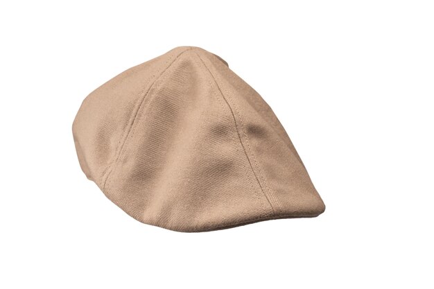 Photo light brown ascot cap isolated on a white background