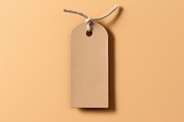 Light brown cardboard hangtag for products or gift