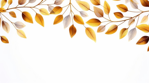 Light brown and gold leaf frame background wallpaper with copy space