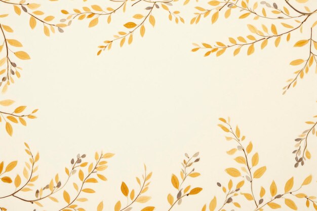 Photo light brown and gold leaf frame background wallpaper with copy space