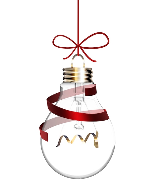 Light bulb as a christmas ball