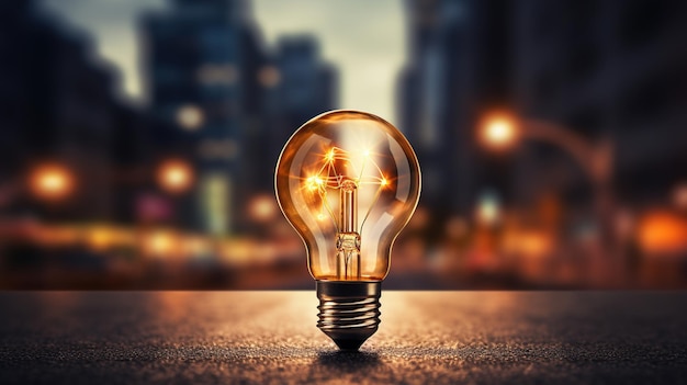 Light bulb blur background AI generated image