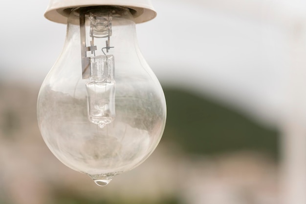 Light bulb in the blurry background