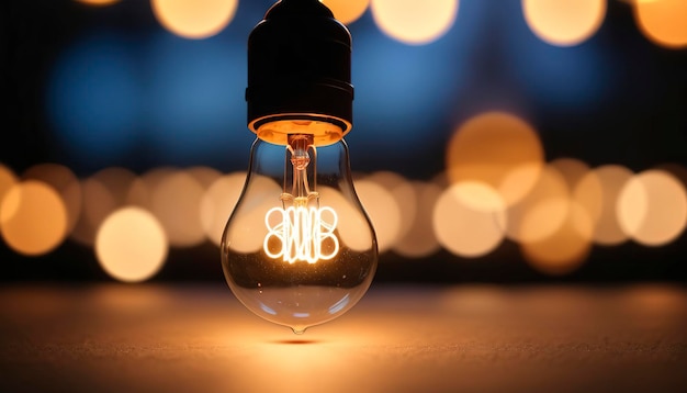 light bulb in bokeh background