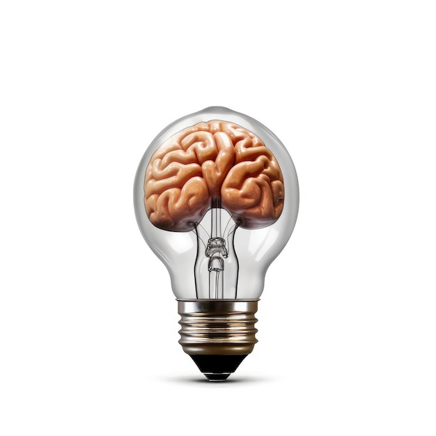 Light bulb brain concept