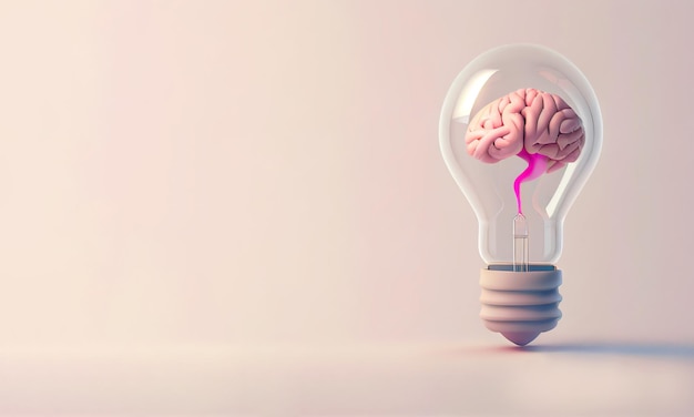 Light Bulb Brain, creative idea and brainstorming concept