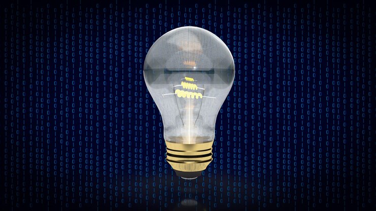 Photo the light bulb for business or idea concept 3d rendering