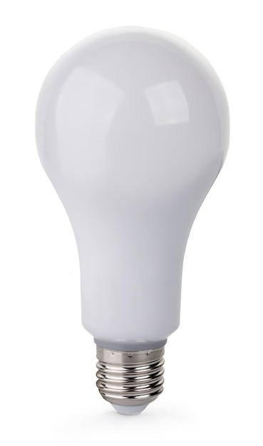 Light bulb closeup isolated on white background