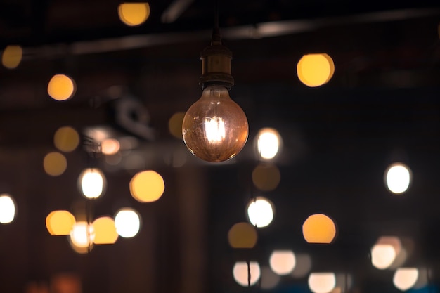 Light bulb in dark room