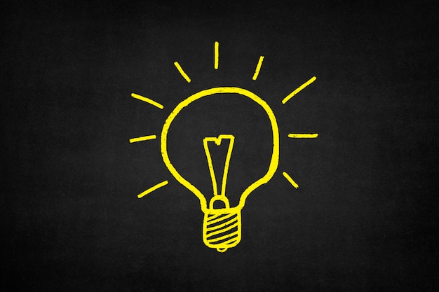 light bulb drawn in yellow