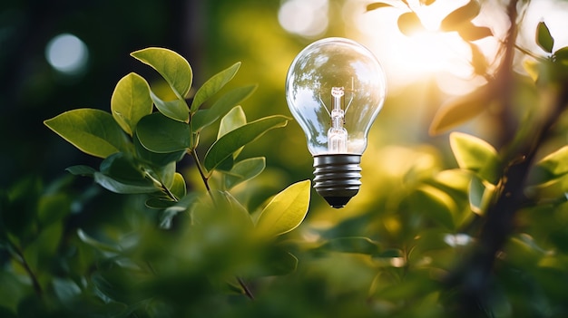 Foto una lampadina da un albero