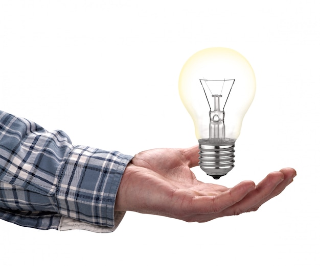 Light bulb in hand