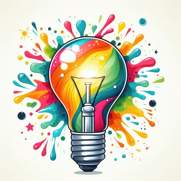 light bulb idea concept illustration on white background