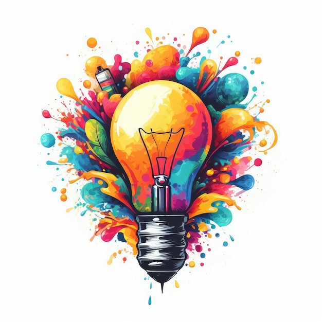 light bulb idea concept illustration on white background