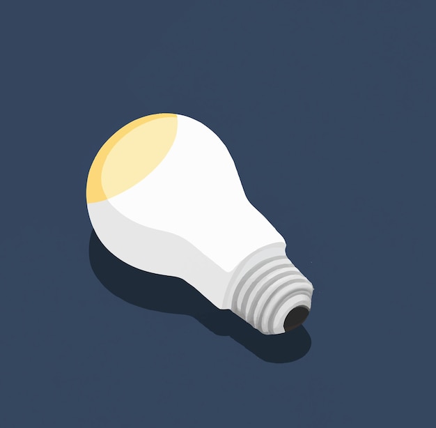 A light bulb is on a blue background.