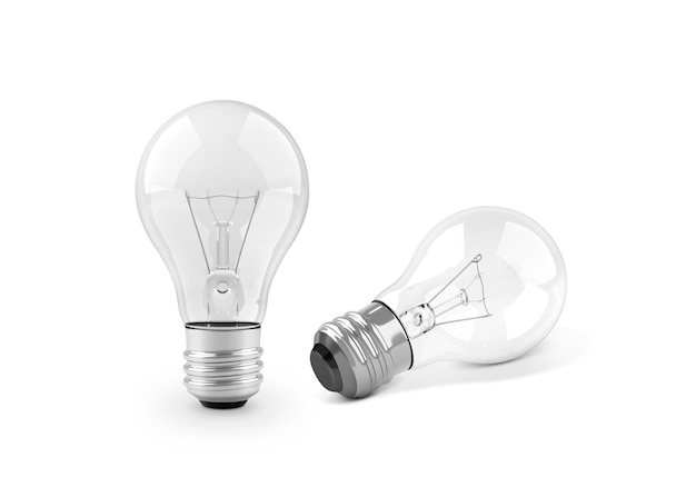 Light bulb isolated on white 3d render