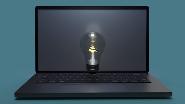 Light bulb in laptop  