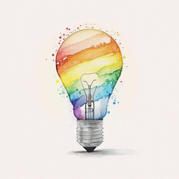 light bulb rainbow