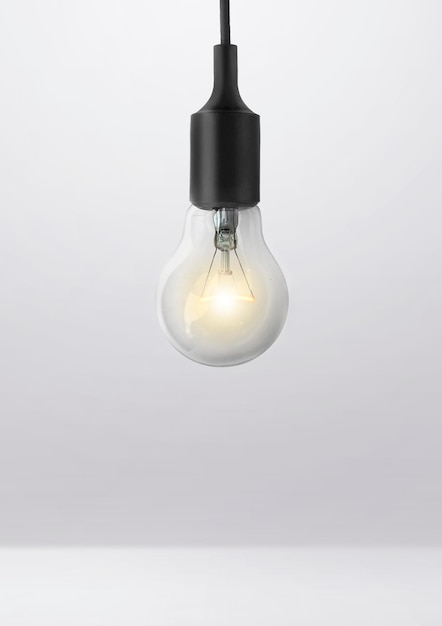 Light bulb in room studio for advertising