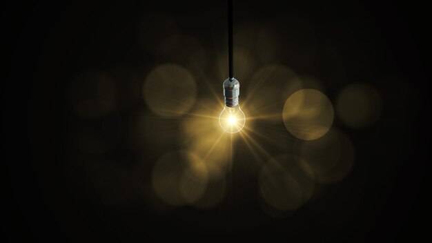 Photo light bulb swing glow rising,