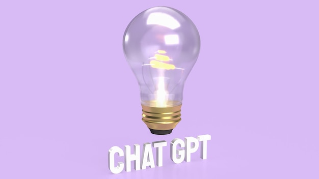 The light bulb and text chatgpt for technology or it concept 3d rendering