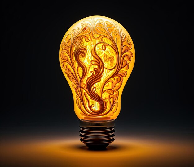 the light bulb was shaped like an intricate piece of art