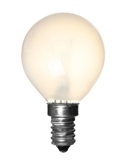 Light bulb on white background