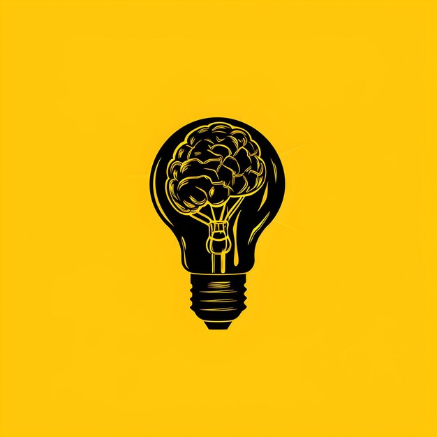 Photo a light bulb with a brain inside