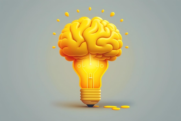 A light bulb with a brain inside