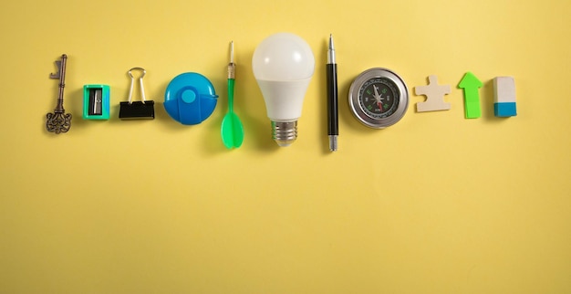 Light bulb with a business supplies Business Creative idea