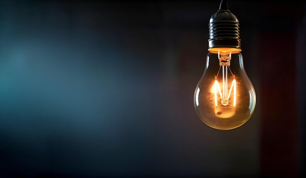 A light bulb with a dark background