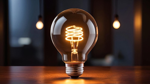 light bulb with dreamy blur background ai generated