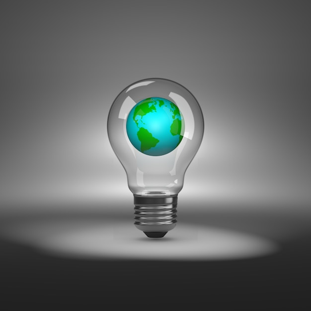 Light Bulb with the Earth Inside