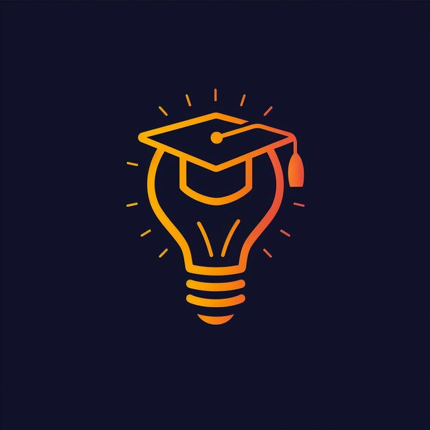 Photo a light bulb with a graduation cap on it