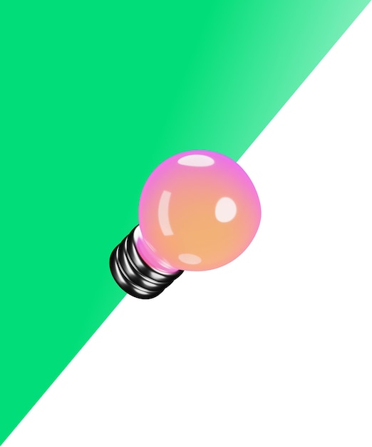 A light bulb with a green background and a white border.